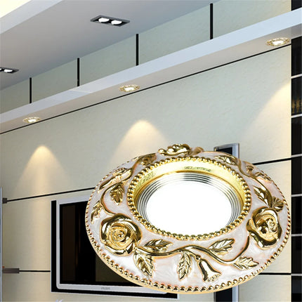 Spot encastrable LED motif rose dorée style européen pour intérieur — LZ4X9B2