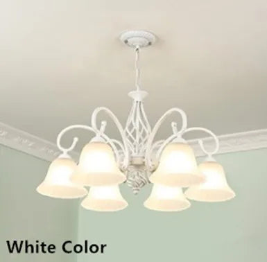 Lustre suspension en fer forgé avec abat-jour en verre vintage — LZ4P9XQ