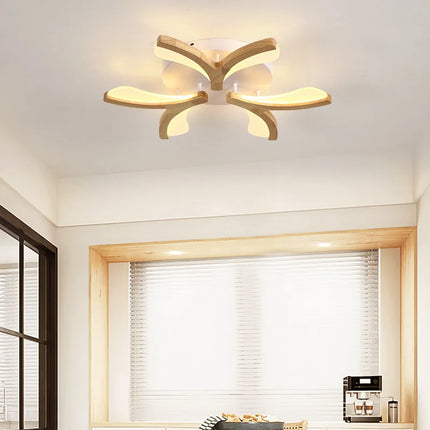 Plafonnier LED moderne en bois massif style nordique — LZ7FQ2