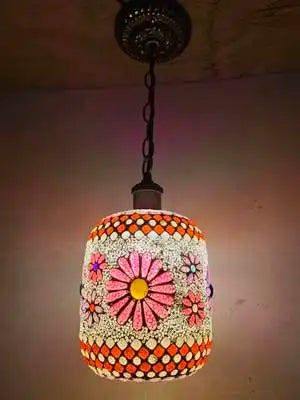 Suspension LED style bohémien en mosaïque turque rétro — LZ4X9P2