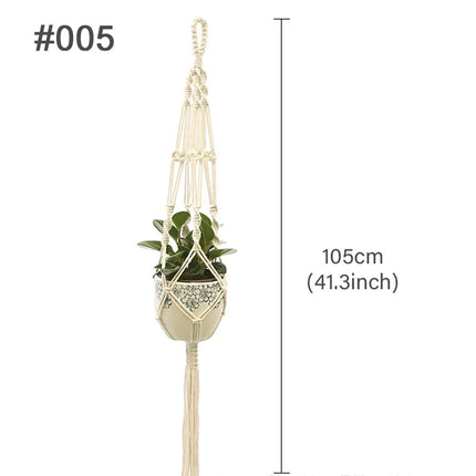 Suspension macramé naturelle pour plantes et décoration murale — LZ4X9T2