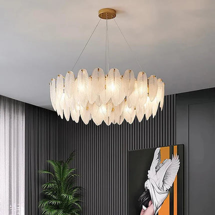 Lustre suspension en verre forme plume d’oie — LZ4X9P2