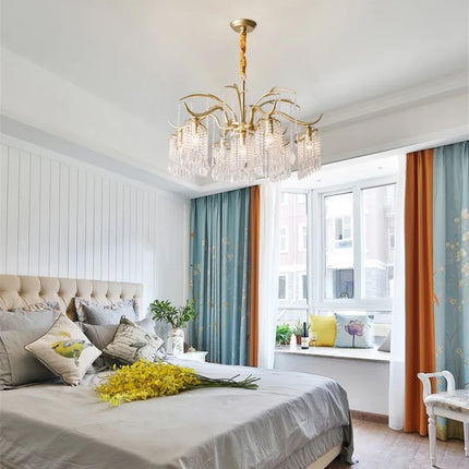 Lustre suspension en cristal et métal doré élégant — LZ4X7B9Q