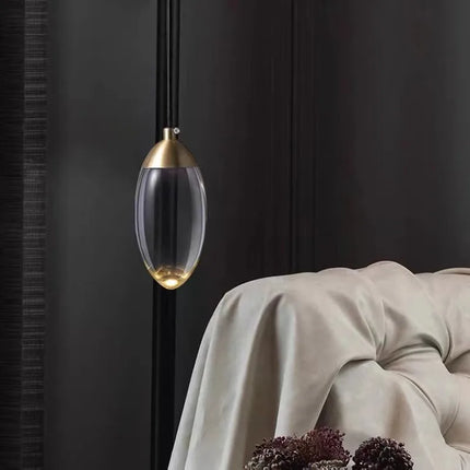 Suspension design nordique en laiton et cristal pour intérieur élégant — LZ4X9P