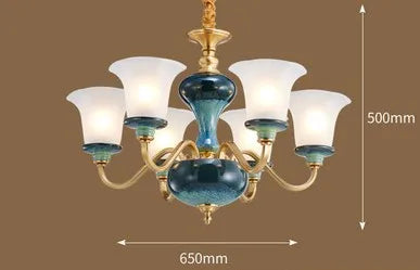 Lustre suspension en céramique et cuivre au design moderne épuré — LZ4X9J