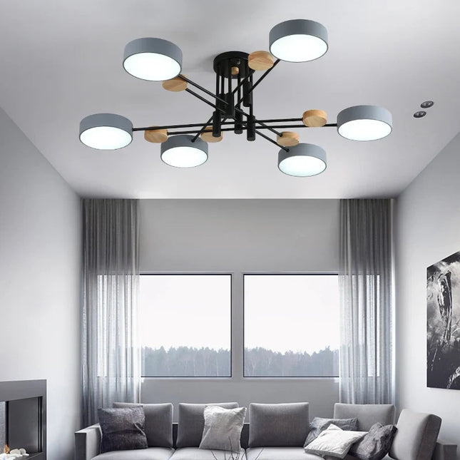 Lustre suspension LED minimaliste en fer forgé style nordique contemporain — LZ4X9P