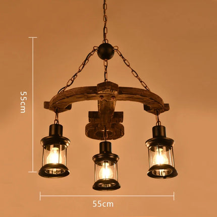 lustre ancre en bois style rétro pour café et restaurant