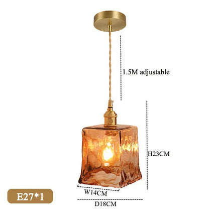 Suspension en verre au design rétro et texture créative — LZ4D9XQ