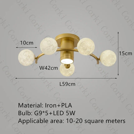 Plafonnier design en métal noir et doré avec globe blanc pour intérieur moderne — LZ4X9M