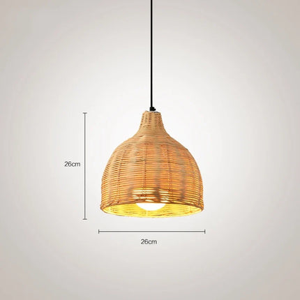 Suspension en rotin et bambou style asiatique rustique pour intérieur — LZ4X9M