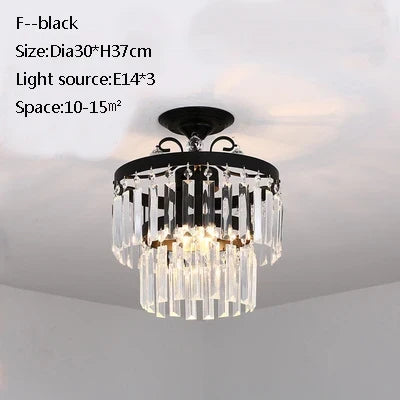 Plafonnier LED en cristal doré pour décoration contemporaine — LZ4X9JQ
