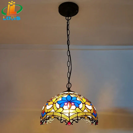 Lustre style Tiffany motif dragon à pétales pour intérieur — LZ4QJ7