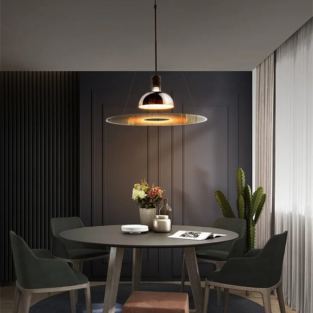 lustre d'art design italien rond moderne soucoupe volante