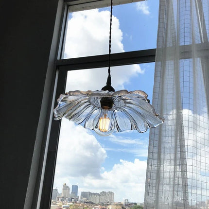Suspension LED design fleur en verre et laiton style nordique — LZ4XJ9