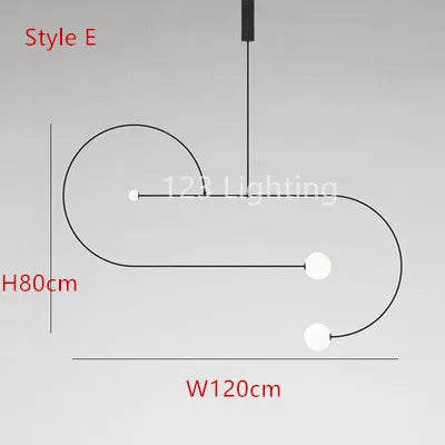 Suspension design en métal noir pour intérieur contemporain — LZ4X9M