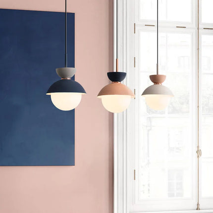 Suspension créative avec abat-jour en verre et câble long — LZ4X9T