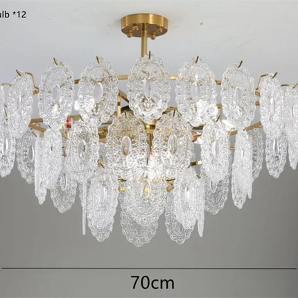 Lustre rond en cristal doré à LED design moderne — LZ4X9T2