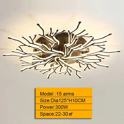 Lustre moderne à bras multiples en aluminium avec télécommande — LZ4X9T