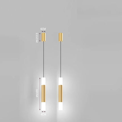 Suspension LED dorée à câble long style art moderne — LZ4X9Q2