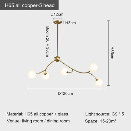 Lustre suspension en cuivre pour intérieur ambiance moderne — LZ4P9XQ