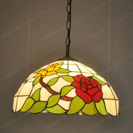 Lustre en verre décoratif motif pivoine style européen moderne — LZ4X9T2