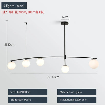 Suspension intérieure en métal et verre au design moderne — LZ4X9T