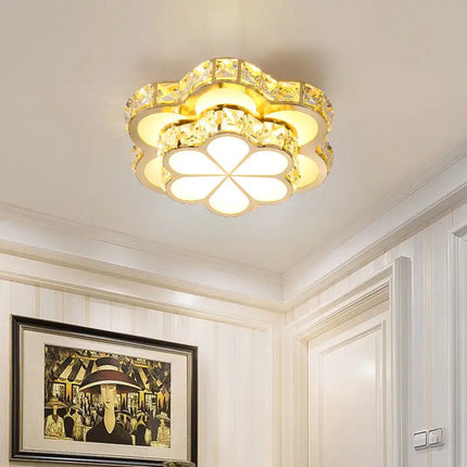 Plafonnier LED intelligent à motif floral en cristal moderne — LZ4X9QJ