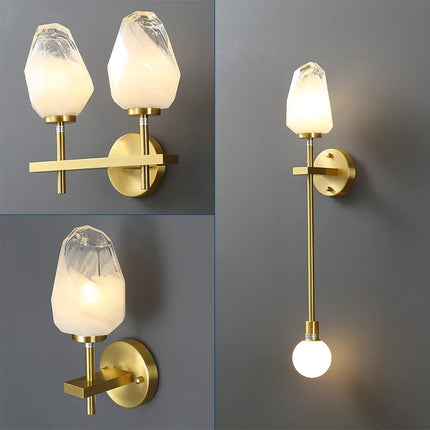 Applique murale en verre et cuivre doré pour intérieur design — LZ4X9T