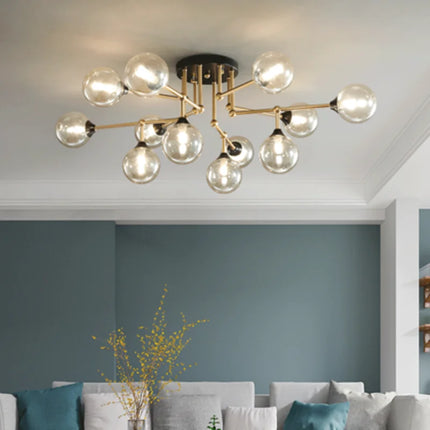 Lustre suspension en verre avec éclairage décoratif contemporain — LZ4X9T2