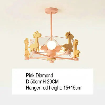 Suspension LED en bois forme étoile diamant — LZ4X9T2