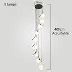 9 lampes noires / Lumière chaude