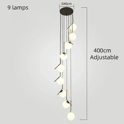 Lustre suspension moderne en verre style nordique — LZ4XJ9