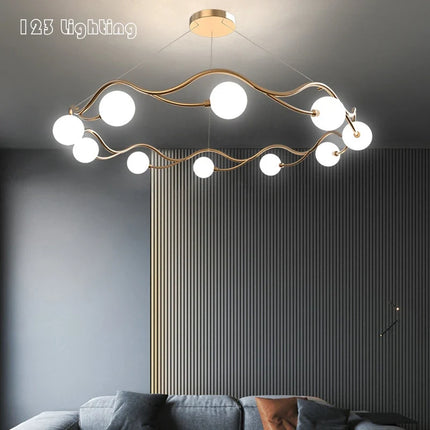 Lustre en verre blanc pour décoration intérieure moderne — LZ4X9J