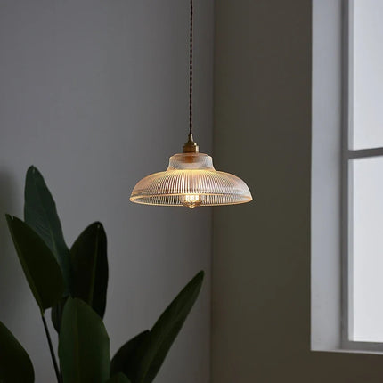 Suspension vintage en verre rayé style nordique — LZ4QJ7