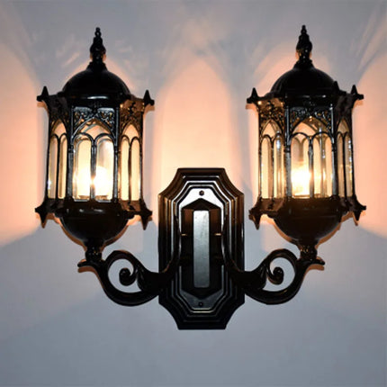 Applique murale extérieure double tête style rétro européen étanche — LZ4X9M