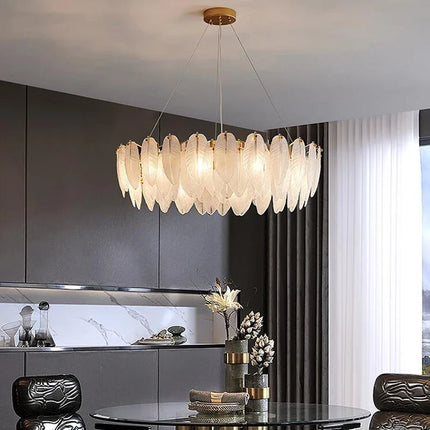 Lustre suspension en verre forme plume d’oie — LZ4X9P2