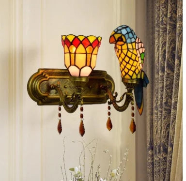 Applique murale en verre coloré motif perroquet design — LZ4X9M