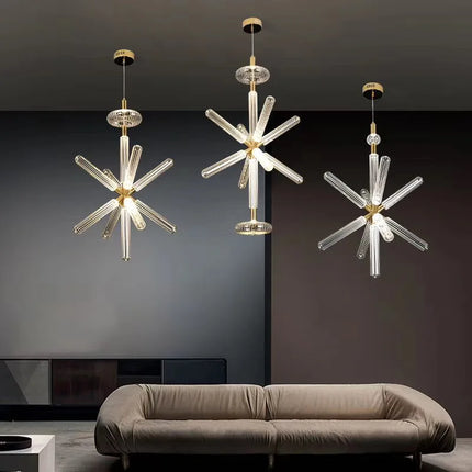 Suspension postmoderne en verre transparent pour intérieur contemporain — LZ4X9T