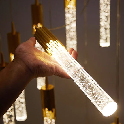 Suspension en cristal de luxe avec télécommande pour chevet Kistchen Island LED — LZ4D9X