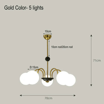 Lustre suspension LED en verre style nordique américain — LZ4X9P