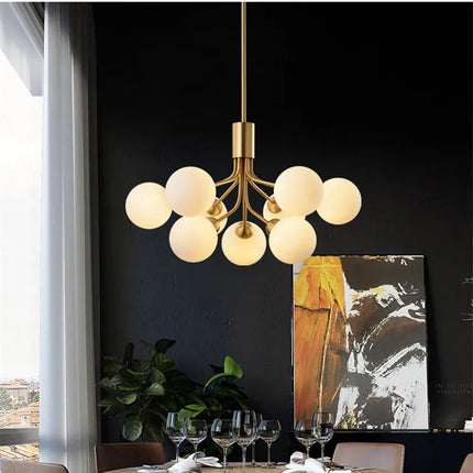 Lustre suspension boule en verre design nordique moderne LED — LZ4X9P2