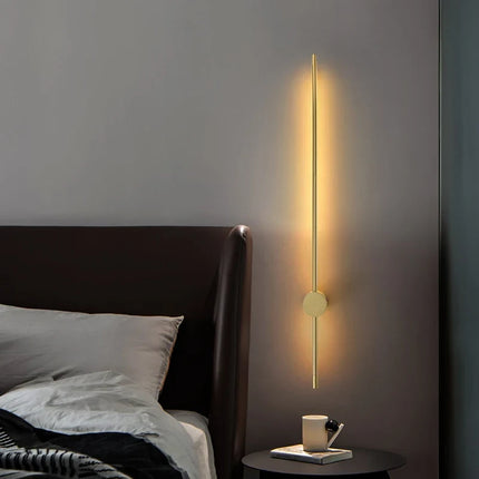 Applique murale LED nordique à tige dorée design moderne simple — LZ7D9X