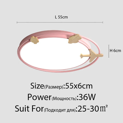 Plafonnier LED réglable en bois pour enfants motif dessin animé — LZ7D9X