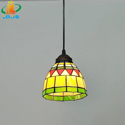 Lustre Tiffany vintage en verre pour intérieur et jardin — LZ4X9P