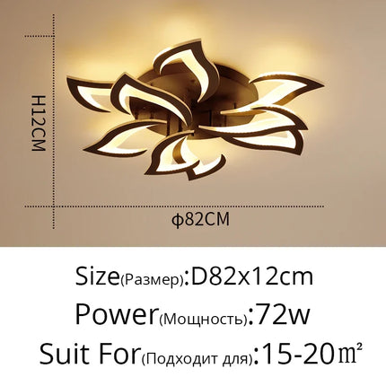Plafonnier LED en acrylique à pétales en forme de fleur — LZ4X9T1