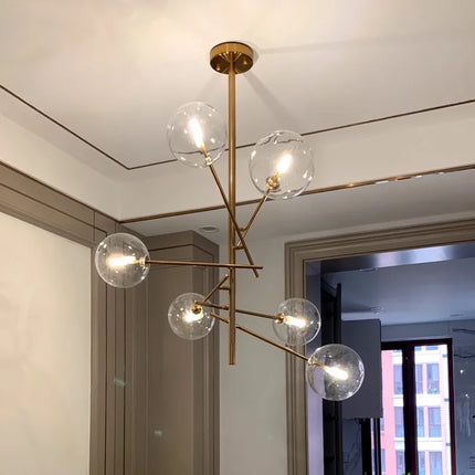 Lustre suspension LED globe avec bulles de verre décoratives — LZ4P9X