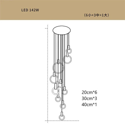 lustre led suspendu style loft pour escalier