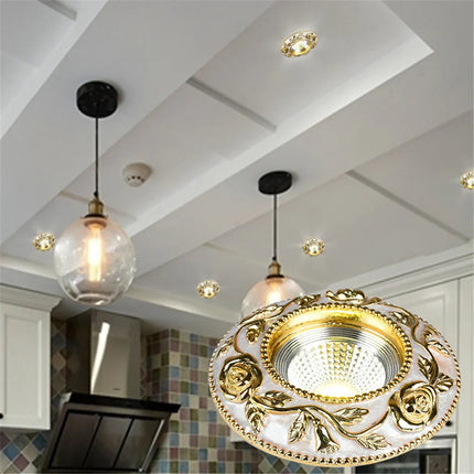 Spot encastrable LED motif rose dorée style européen pour intérieur — LZ4X9B2