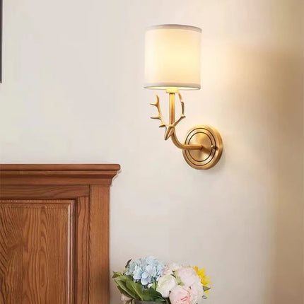 Applique murale en laiton tête de cerf style nordique américain — LZ4X9P2