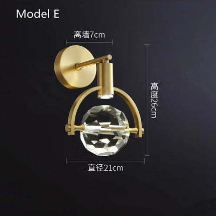 Applique murale LED cristal luxe pour intérieur maison et entrée — LZ4X9B2